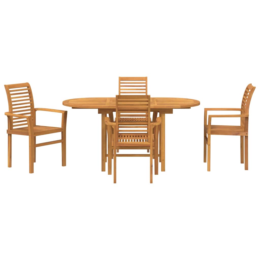 Conjunto de Comedor de Jardín 5 pcs Marrón