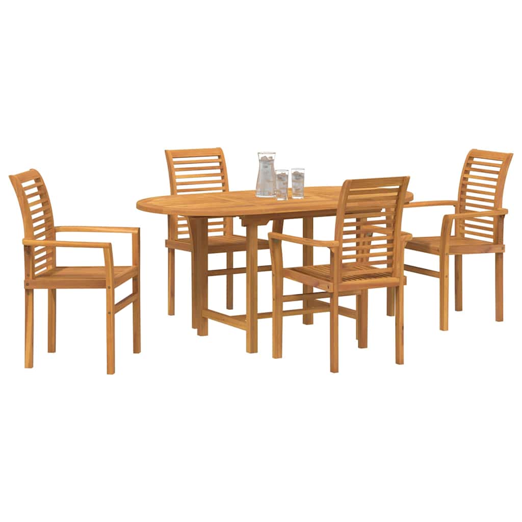 Conjunto de Comedor de Jardín 5 pcs Marrón