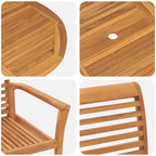 Conjunto de Comedor de Jardín 7 pcs Marrón