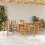 Conjunto de Comedor de Jardín 7 pcs Marrón