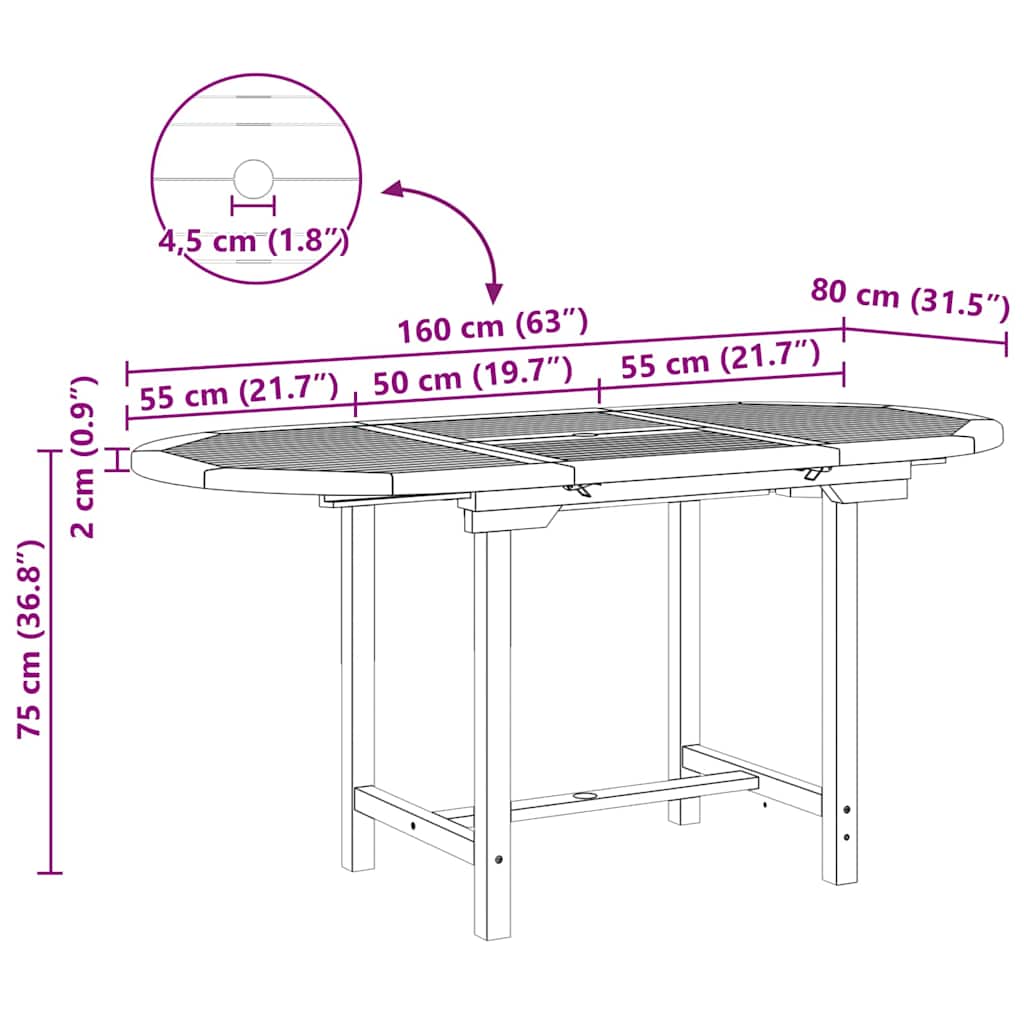Conjunto de Comedor de Jardín 7 pcs Marrón