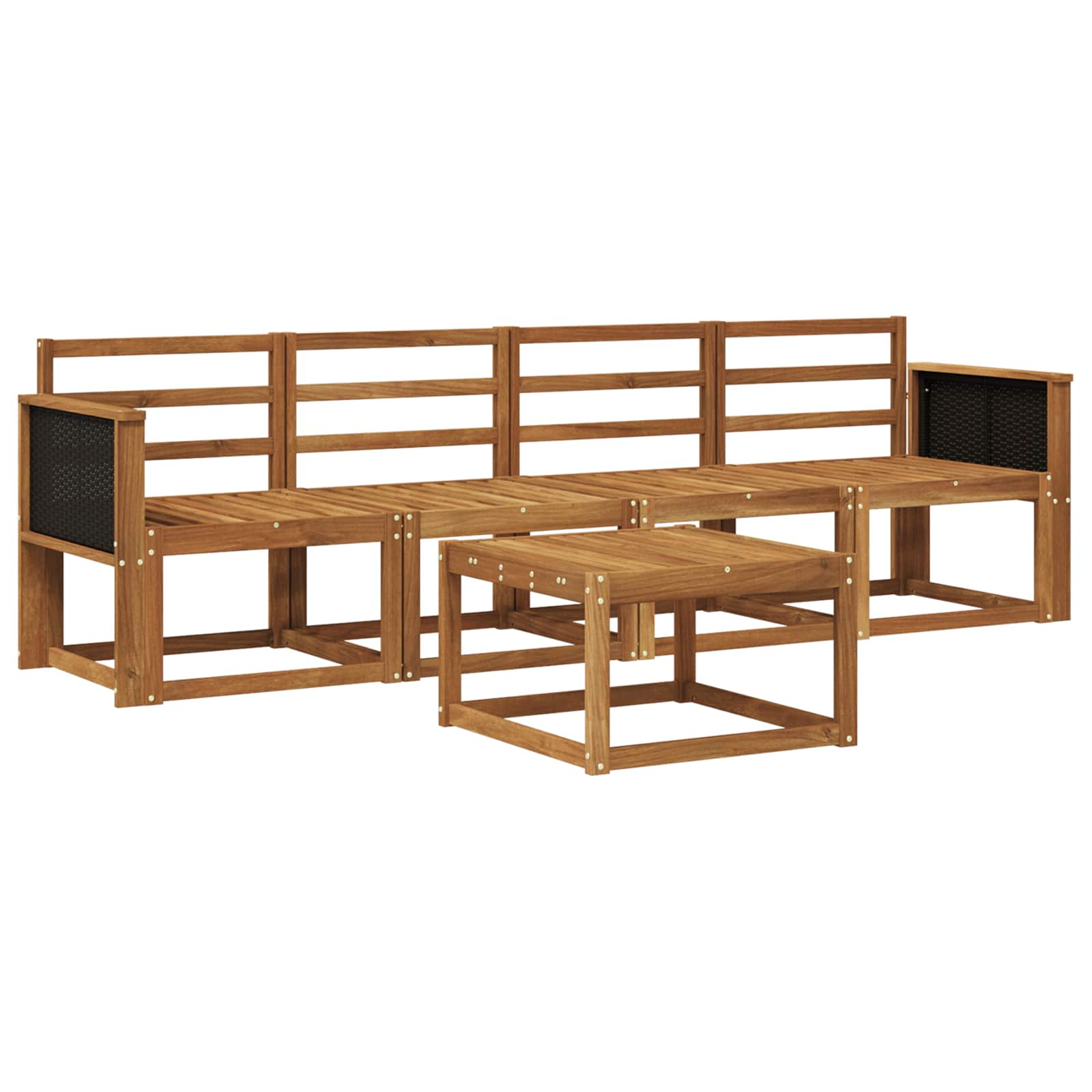 Conjunto de sofás de exterior 4 pcs Natural