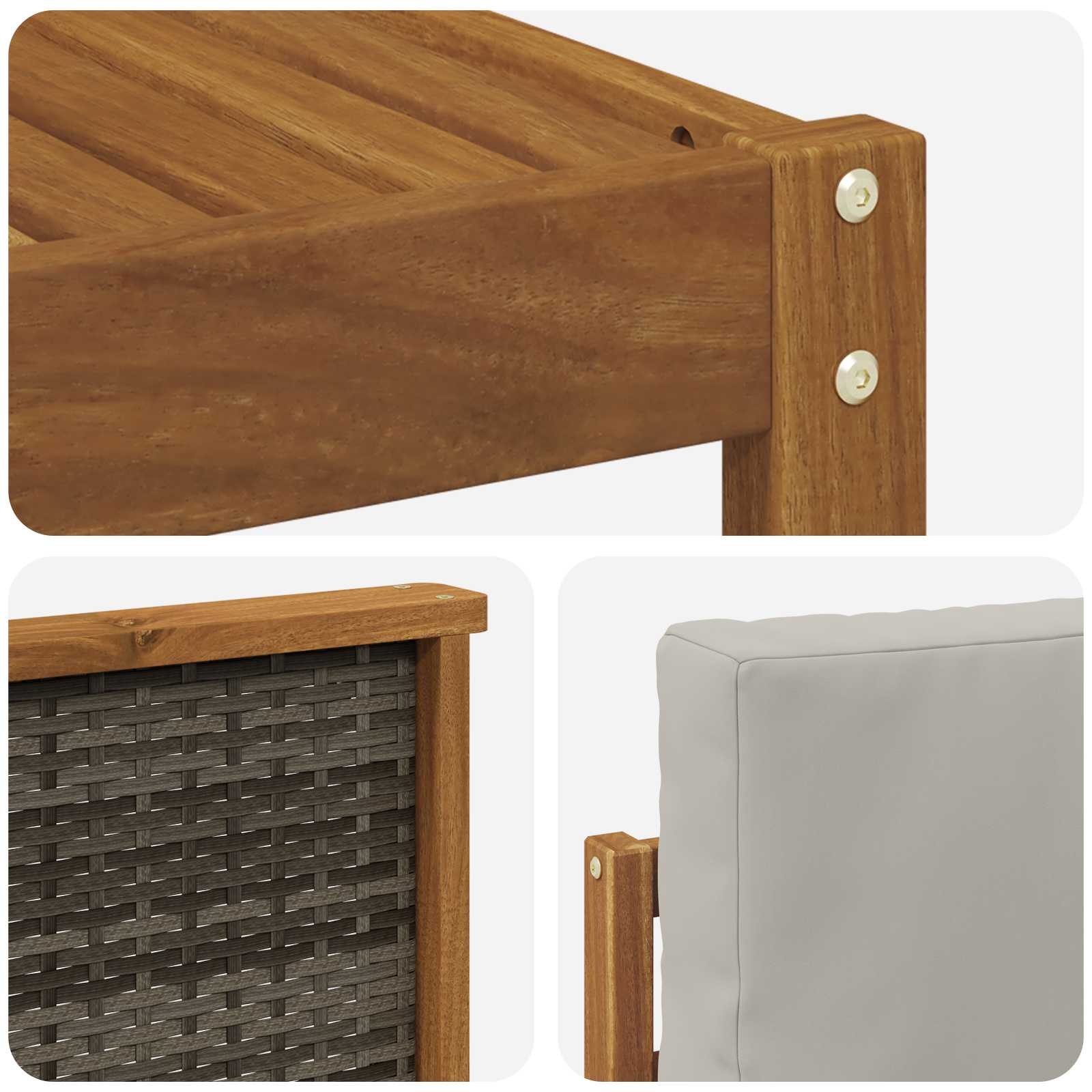 Conjunto de sofás de exterior con cojín 4 pcs