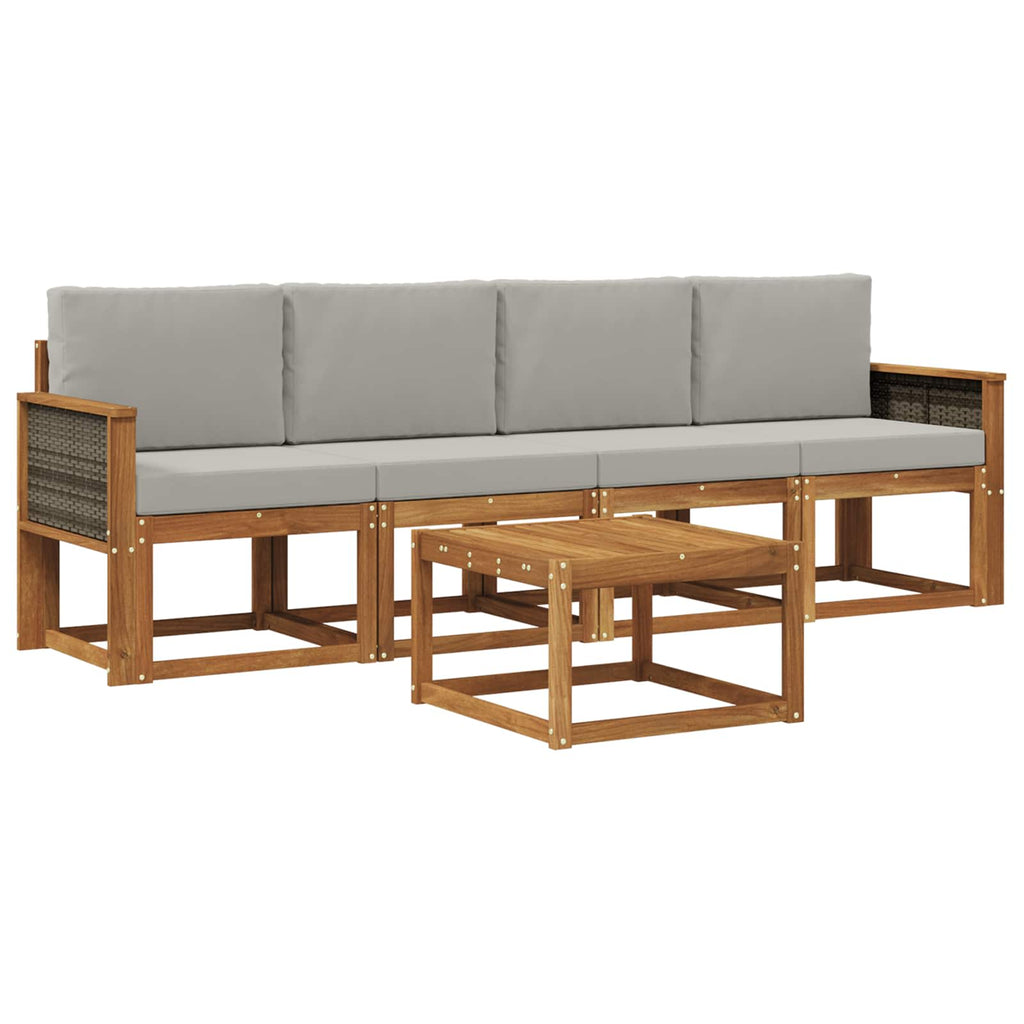 Conjunto de sofás de exterior con cojín 4 pcs
