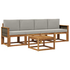 Conjunto de sofás de exterior con cojín 4 pcs