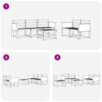 Conjunto de sofás de exterior 6 pcs Natural