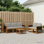 Conjunto de sofás de exterior 6 pcs Natural y Gris Claro