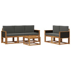 Conjunto de sofás de exterior 6 pcs Natural y Antracita