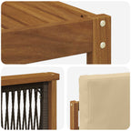 Conjunto de sofás de exterior con cojín 6 pcs