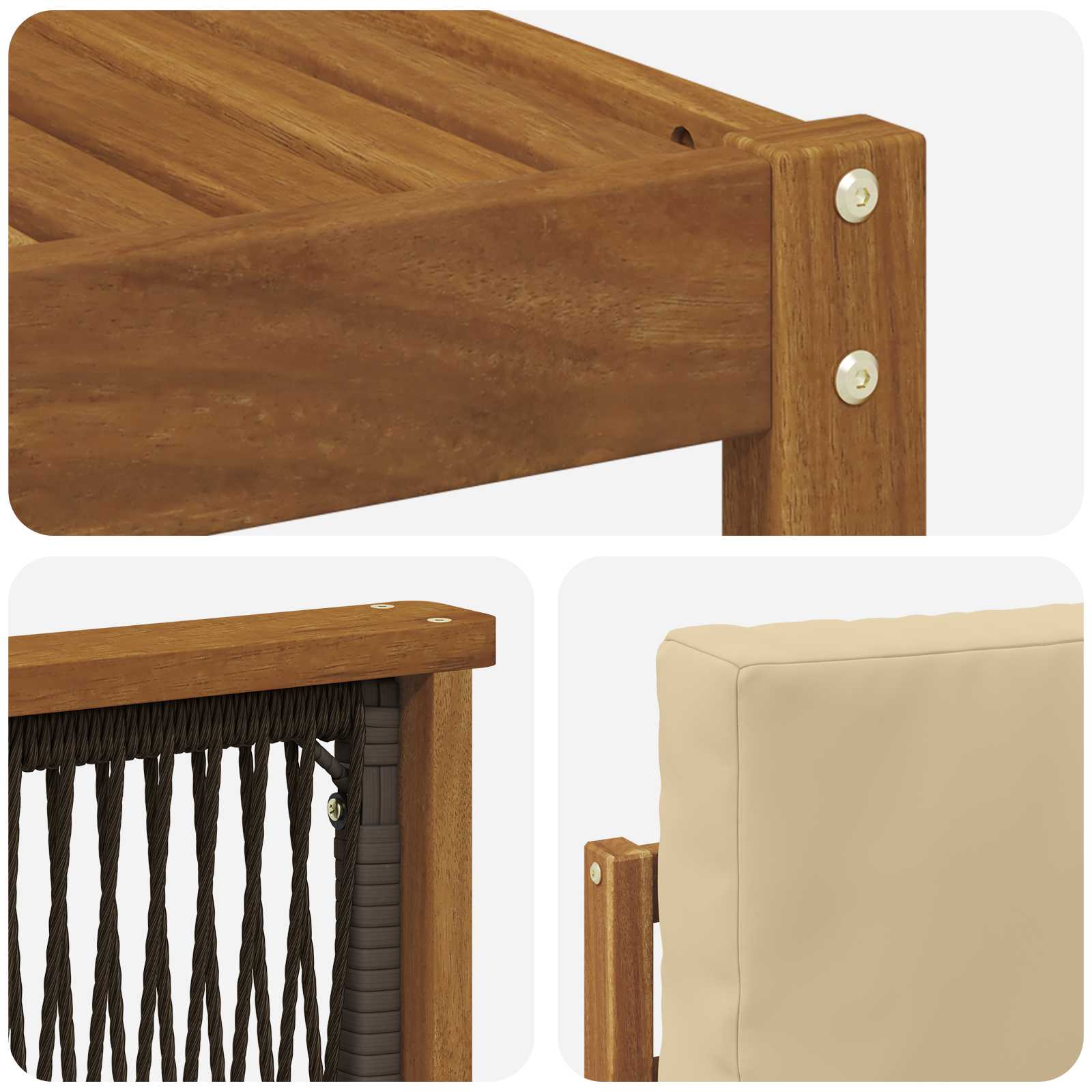 Conjunto de sofás de exterior con cojín 6 pcs