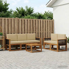 Conjunto de sofás de exterior con cojín 6 pcs