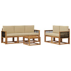 Conjunto de sofás de exterior con cojín 6 pcs