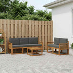 Conjunto de sofás de exterior 6 pcs Natural y Antracita