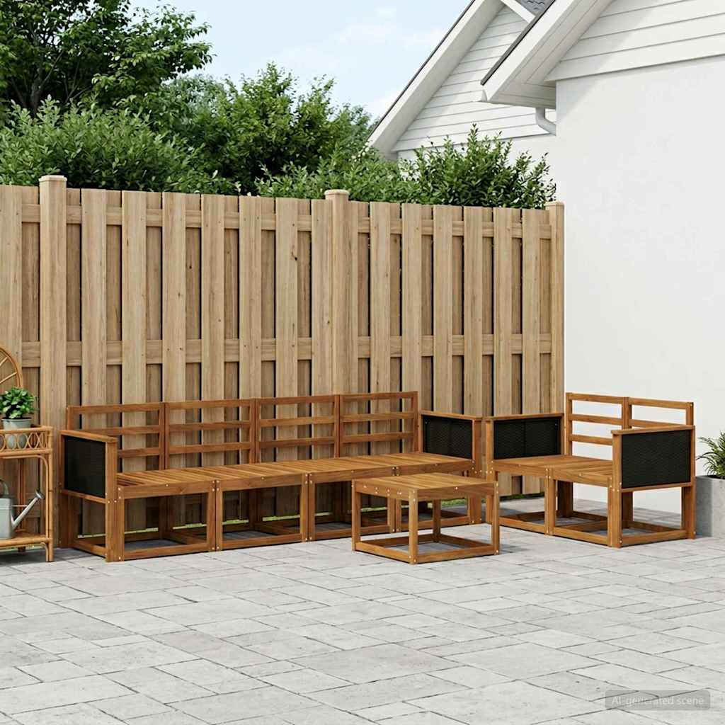 Conjunto de sofás de exterior 4 pcs Blanco y Antracita