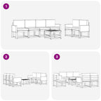 Conjunto de sofás de exterior 6 pcs Natural y Gris Claro