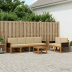 Conjunto de sofás de exterior 7 pcs y Beige 59 x 59 x 37 cm