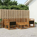 Conjunto de sofás de exterior 5 pcs Natural