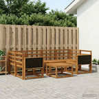 Conjunto de sofás de exterior 5 pcs Natural