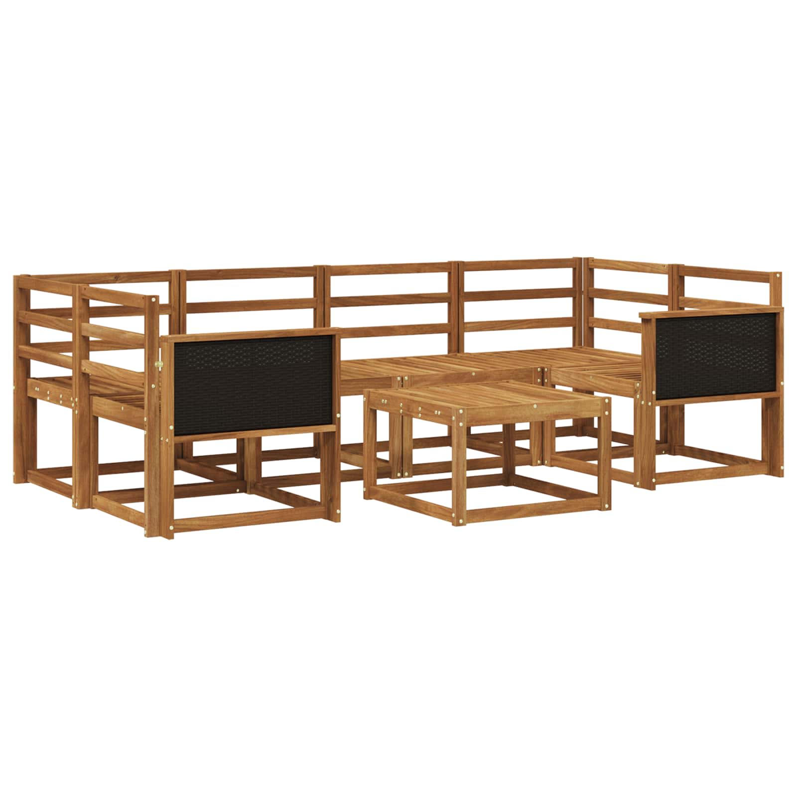 Conjunto de sofás de exterior 5 pcs Natural