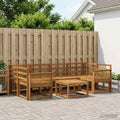 Conjunto de sofás de exterior 7 pcs Natural