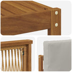 Conjunto de sofás de exterior 7 pcs Natural y Gris Claro