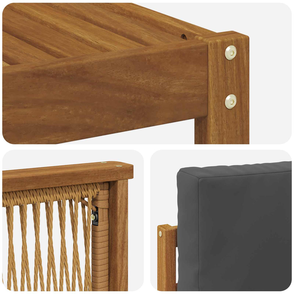 Conjunto de sofás de exterior 7 pcs Natural y Antracita