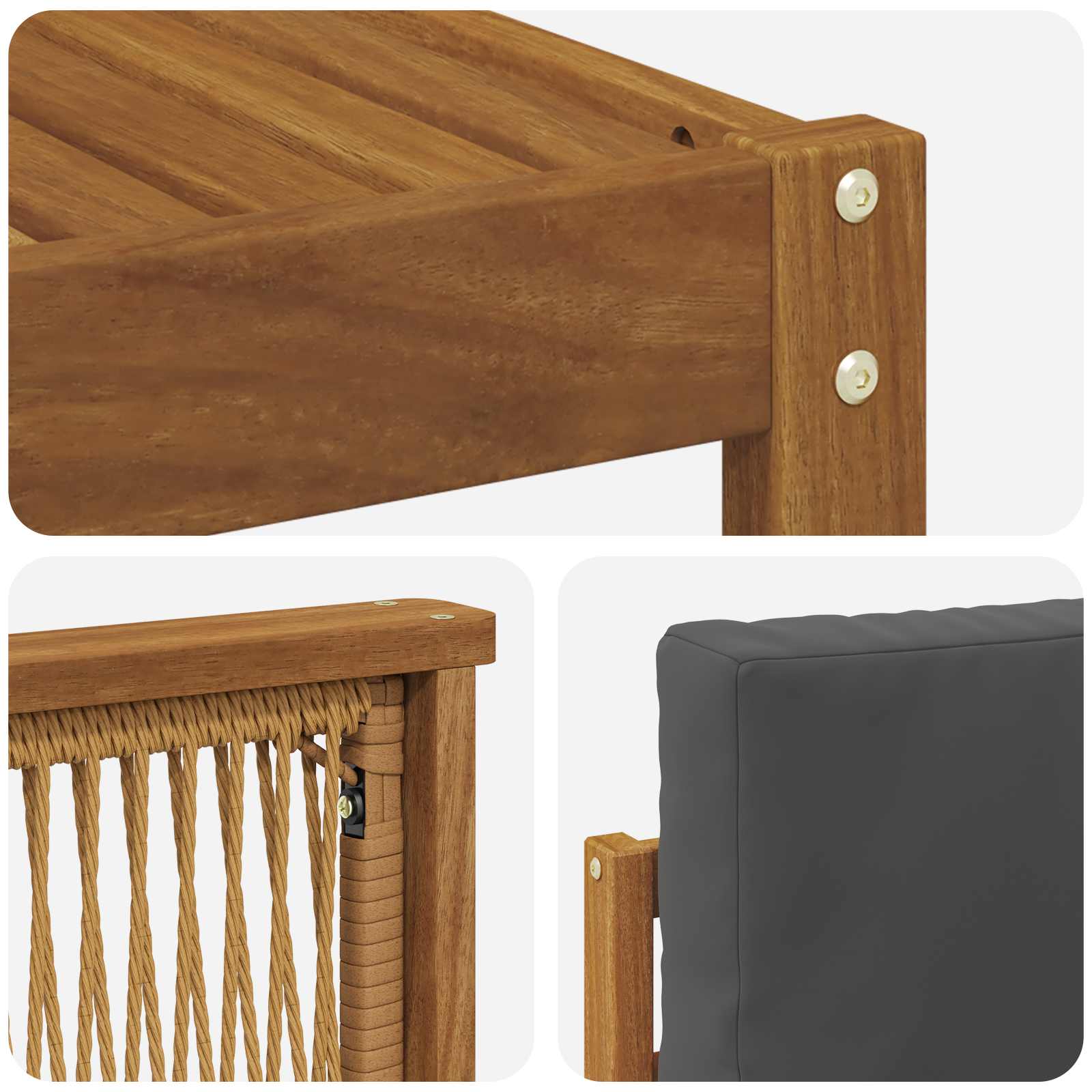 Conjunto de sofás de exterior 7 pcs Natural y Antracita