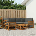 Conjunto de sofás de exterior 7 pcs Natural y Antracita