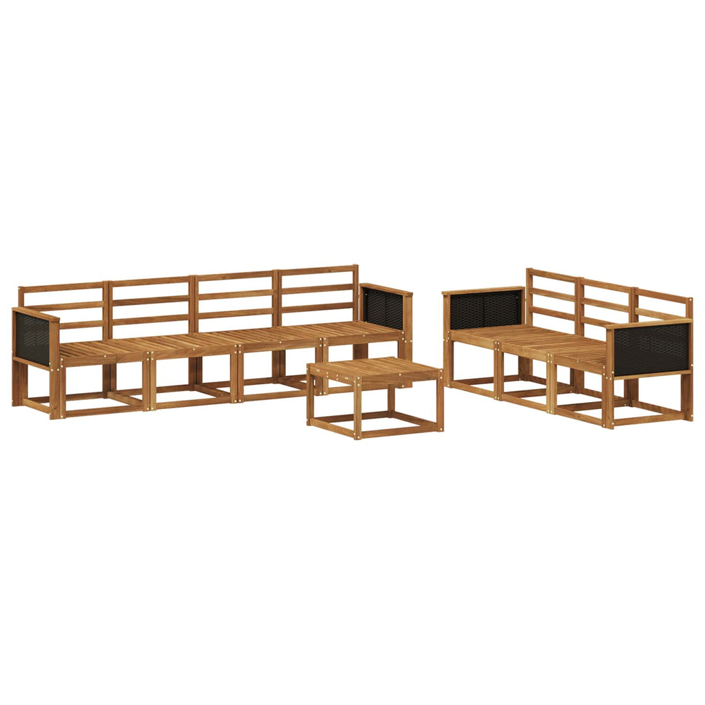 Conjunto de sofás de exterior 7 pcs Natural