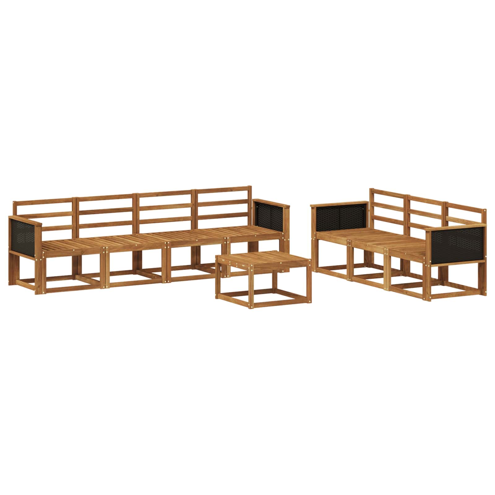 Conjunto de sofás de exterior 7 pcs Natural