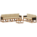 Conjunto de sofás de exterior con cojín 7 pcs Natural