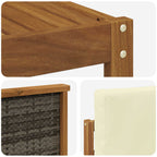Conjunto de sofás de exterior con cojín 7 pcs