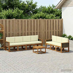 Conjunto de sofás de exterior con cojín 7 pcs