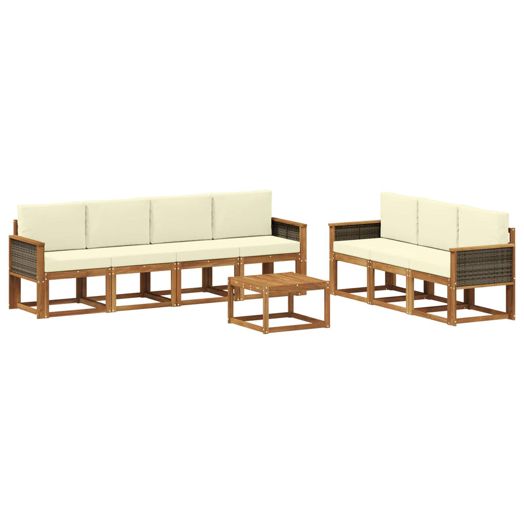 Conjunto de sofás de exterior con cojín 7 pcs