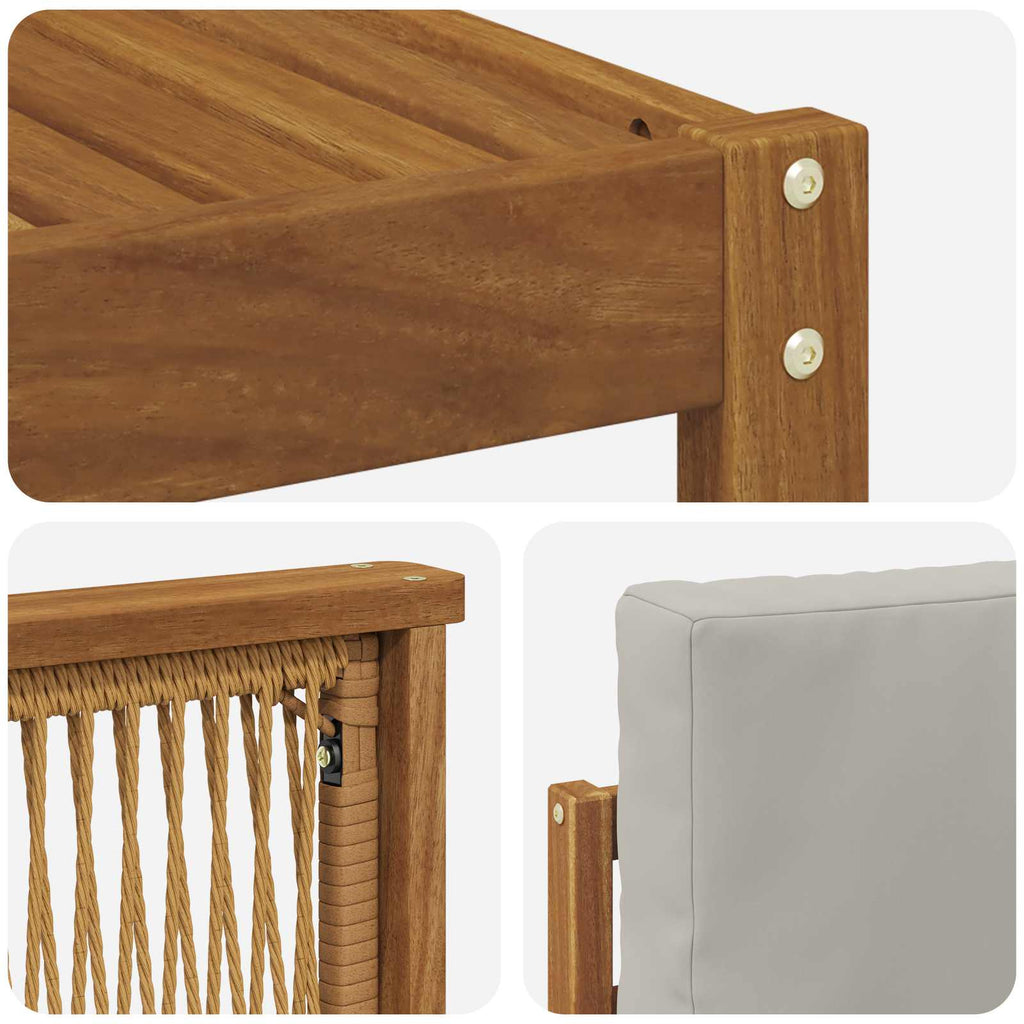 Conjunto de sofás de exterior 8 pcs Natural y Gris Claro