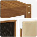 Conjunto de sofás de exterior con cojín 4 pcs Natural