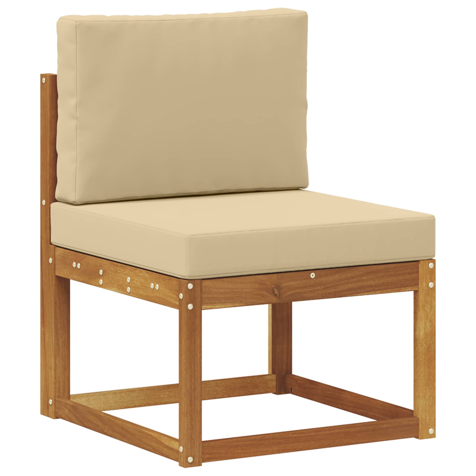 Conjunto de sofás de exterior con cojín 4 pcs Natural