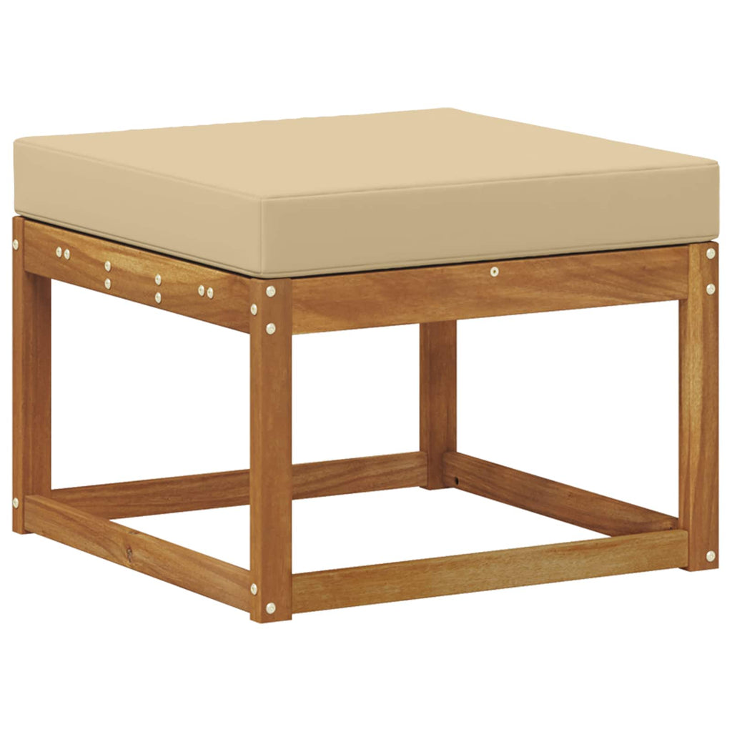 Conjunto de sofás de exterior con cojín 4 pcs Natural