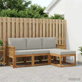 Conjunto de sofás de exterior 4 pcs Natural y Gris Claro