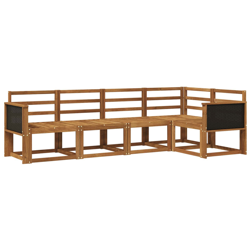 Conjunto de sofás de exterior 5 pcs Natural