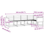 Conjunto de sofás de exterior 5 pcs Natural
