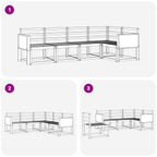 Conjunto de sofás de exterior 5 pcs Natural