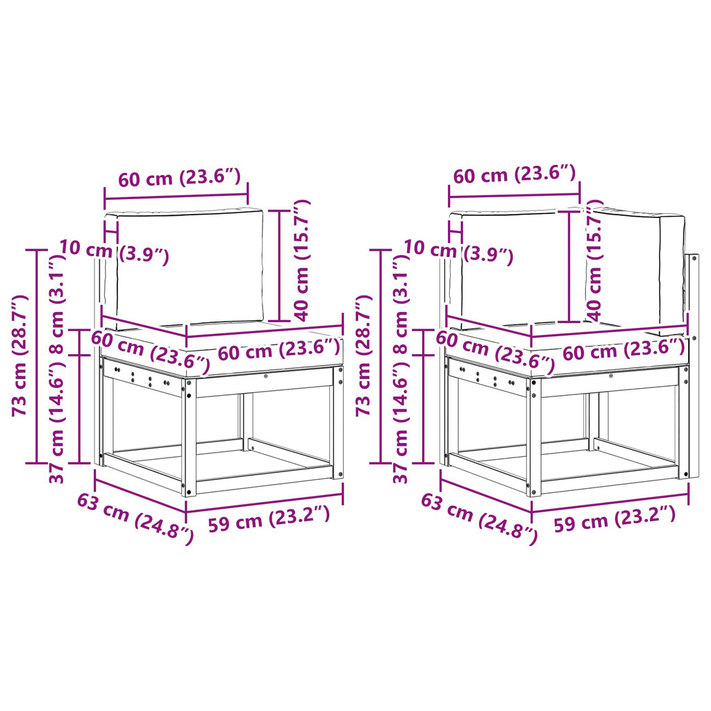 Conjunto de sofás de exterior 5 pcs Natural y Antracita