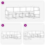 Conjunto de sofás de exterior 5 pcs Natural y Beige Poliéster