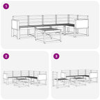 Conjunto de sofás de exterior 6 pcs Natural