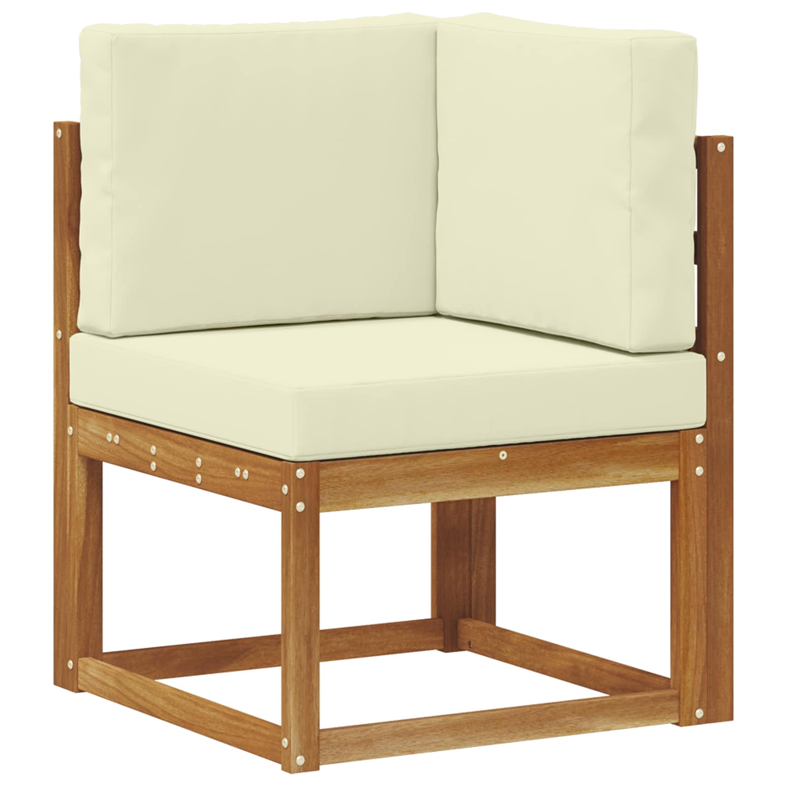 Conjunto de sofás de exterior con cojín 6 pcs Natural y Crema