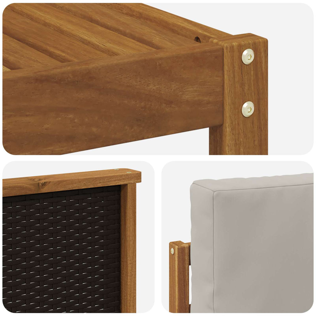 Conjunto de sofás de exterior 6 pcs Natural y Gris Claro