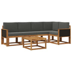 Conjunto de sofás de exterior 6 pcs Natural y Antracita
