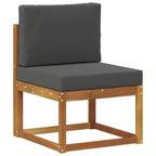 Conjunto de sofás de exterior 6 pcs Natural y Antracita