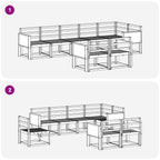 Conjunto de sofás de exterior 8 pcs Natural